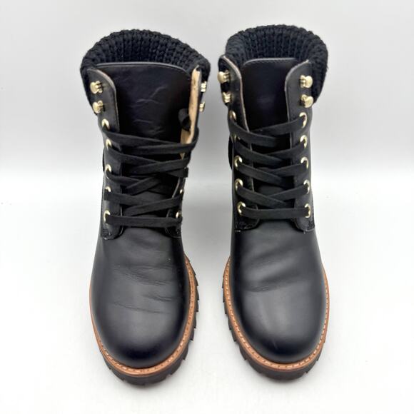 Jack Rogers Womens Harper Hiker Booties US 7.5 Black Leather Water Resistant NIB - Picture 6 of 12